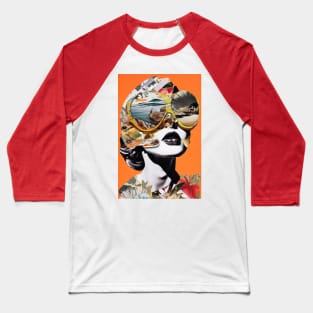 Surreal Woman Orange Collage - Unique Art Print, Apparel, and Accessories Baseball T-Shirt